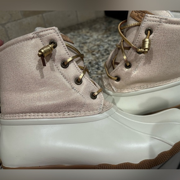 Sperry Top-sider Saltwater Duck Wet Weather Boots, Pink Metallic 8.5 - Picture 3 of 5